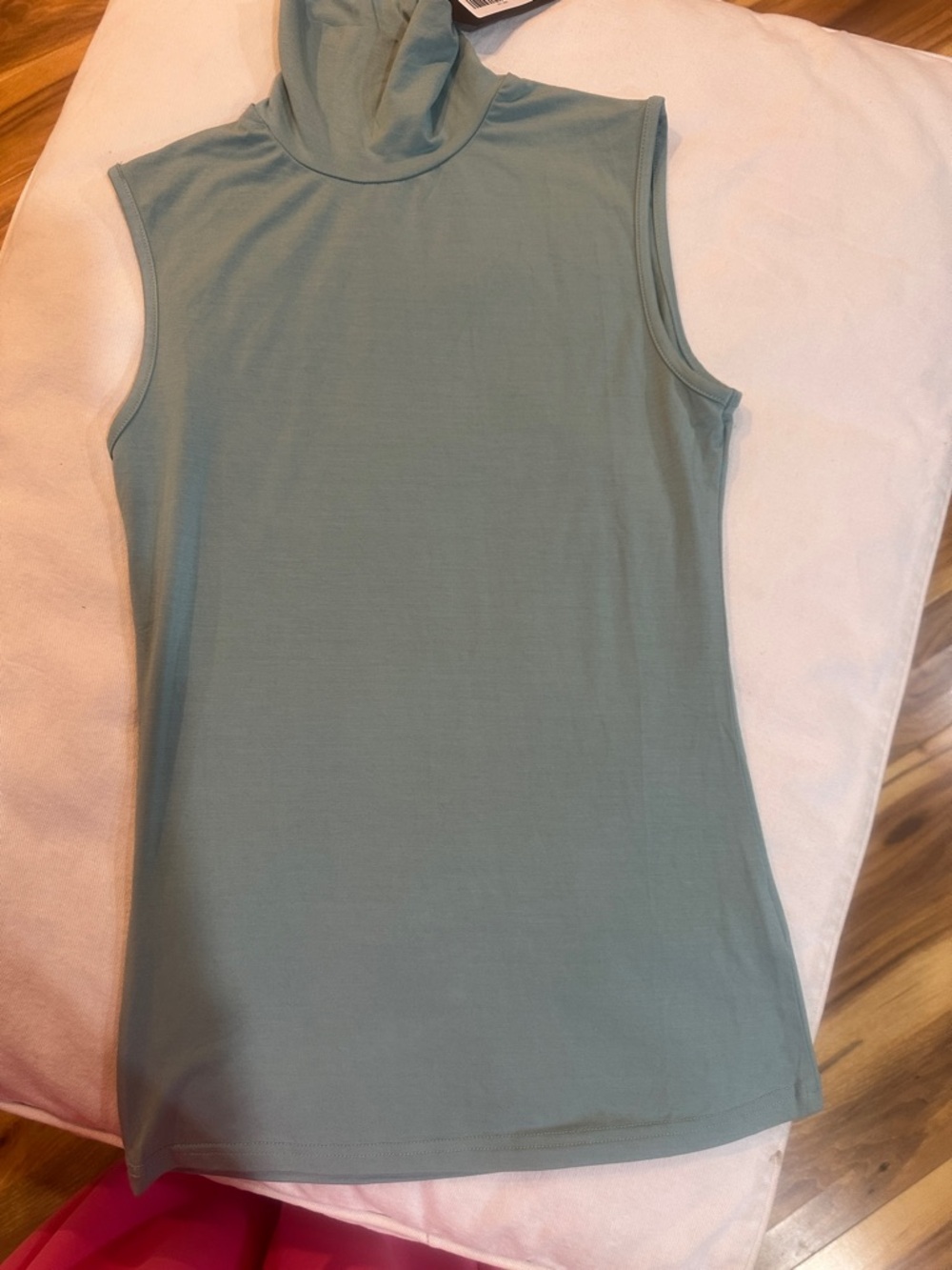 Sleeveless Turtleneck Tank Top in Sage Green